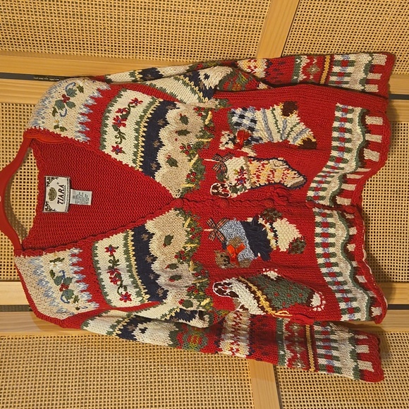 Tiara Sweaters - Tiara Women's Medium Holiday Cardigan Christmas Ugly Sweater Festive